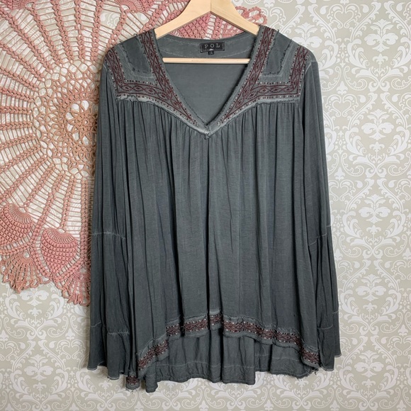 POL Tops - POL Embroidered Boho Tunic